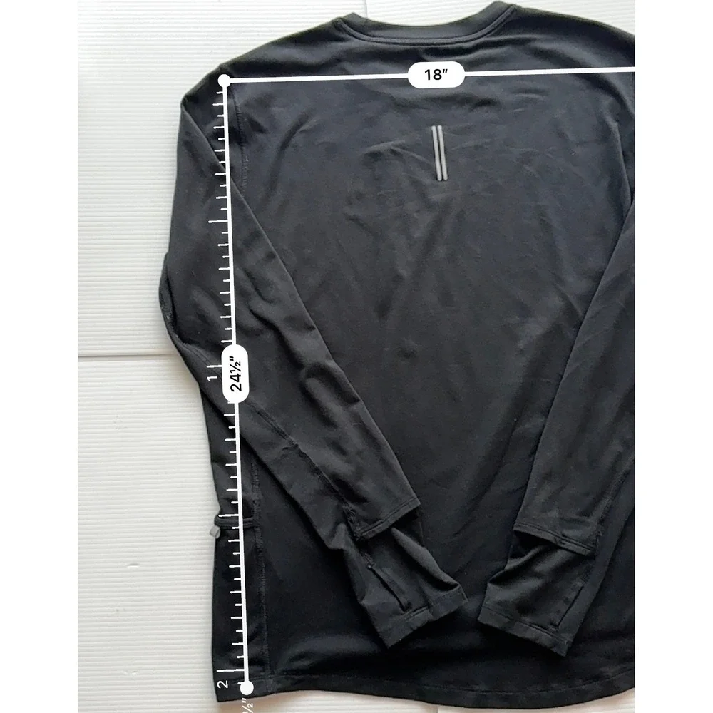 Nike Running Dri-FIT Long Sleeve Shirt Black Mens Large CU3277-010 Thumbholes